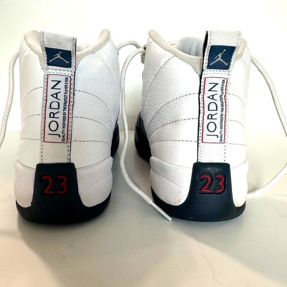 Nike Air Jordan 12 Retro BG White French Blue Metallic Silver Size 6Y - Picture 3 of 13